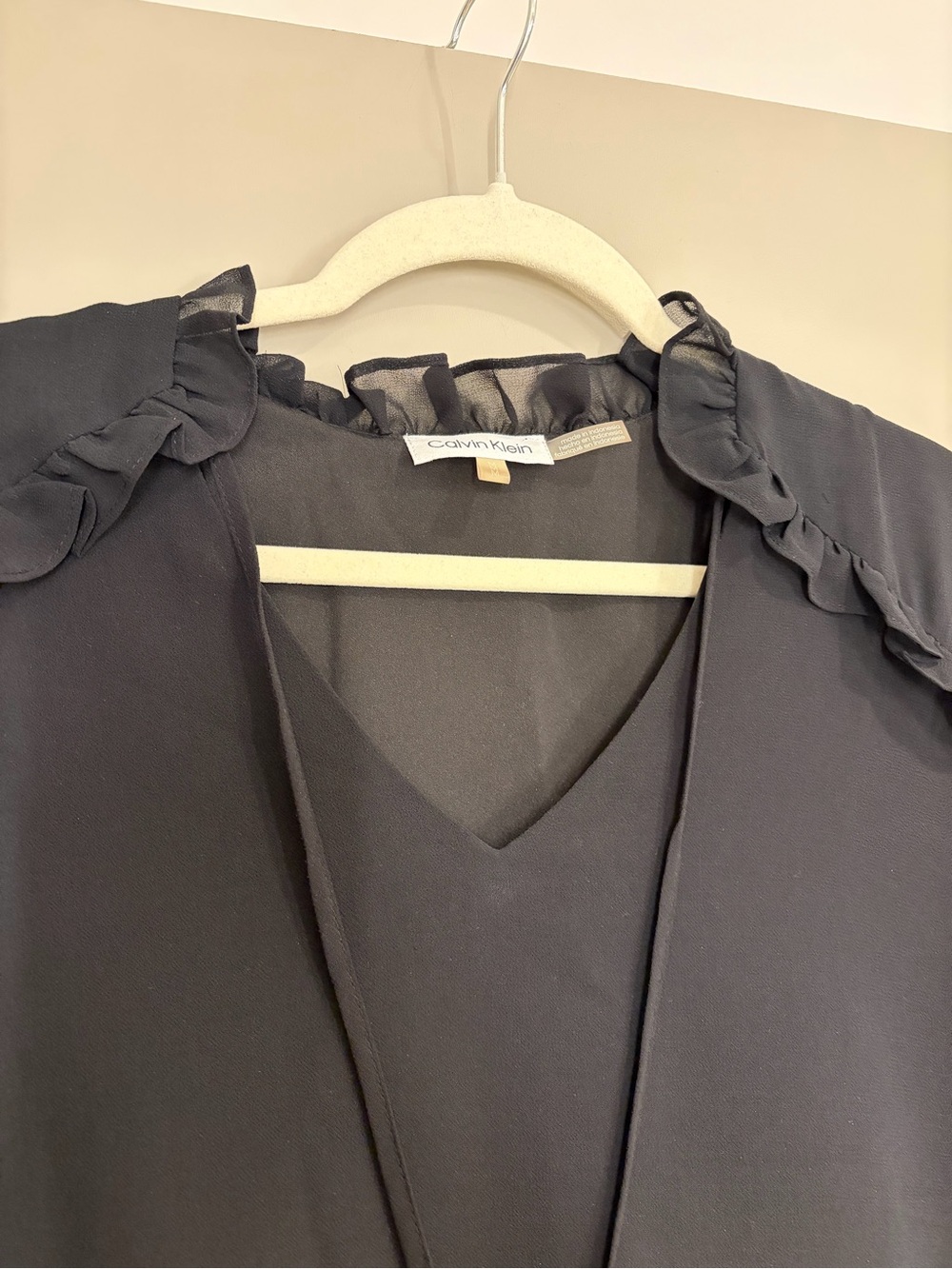 Calvin Klein Black Ruffle Blouse - Picture 10 of 10